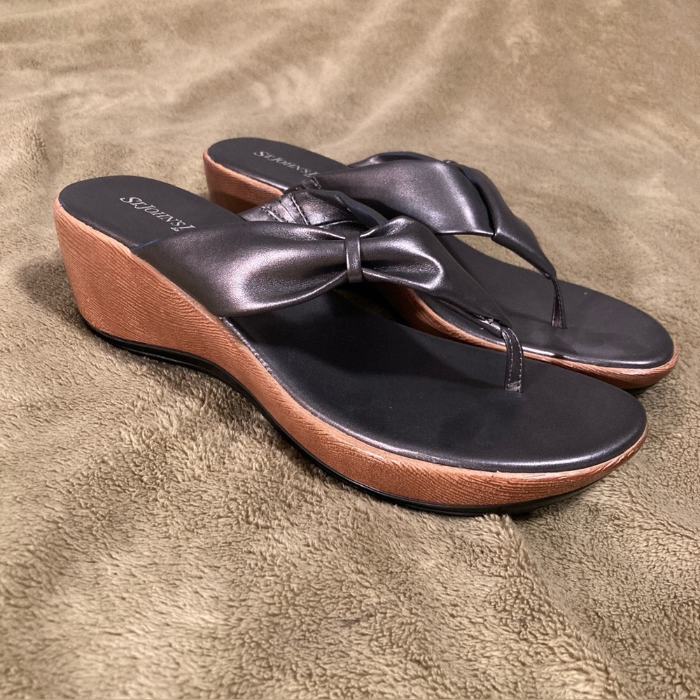 NIB St. John's Bay Vintage 80s 90s Sandals Gray Size 8.5M